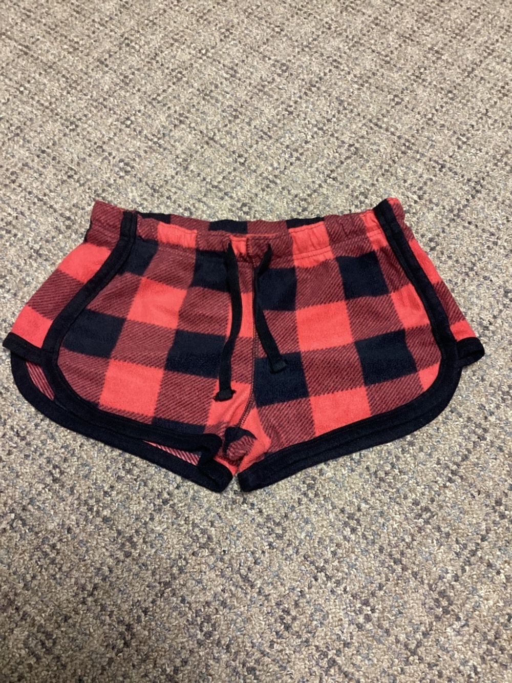 Aeropostale Red and Black Buffalo Plaid Fleece Lounge Shorts Size XS